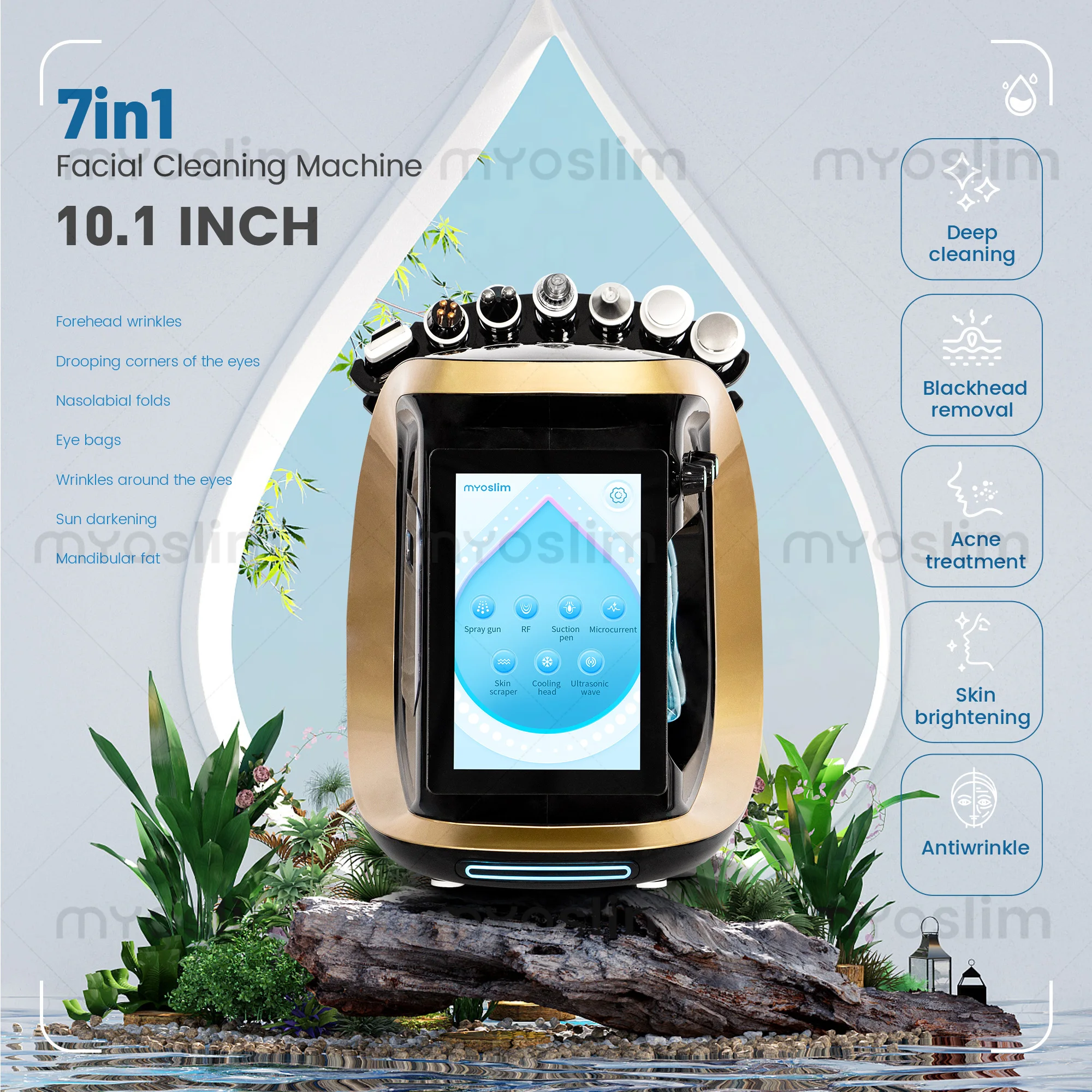 

Intelligent Ice Blue Skin Management System Hydro Facial Device For Wrinkle Improvement And Skin Hydration Care