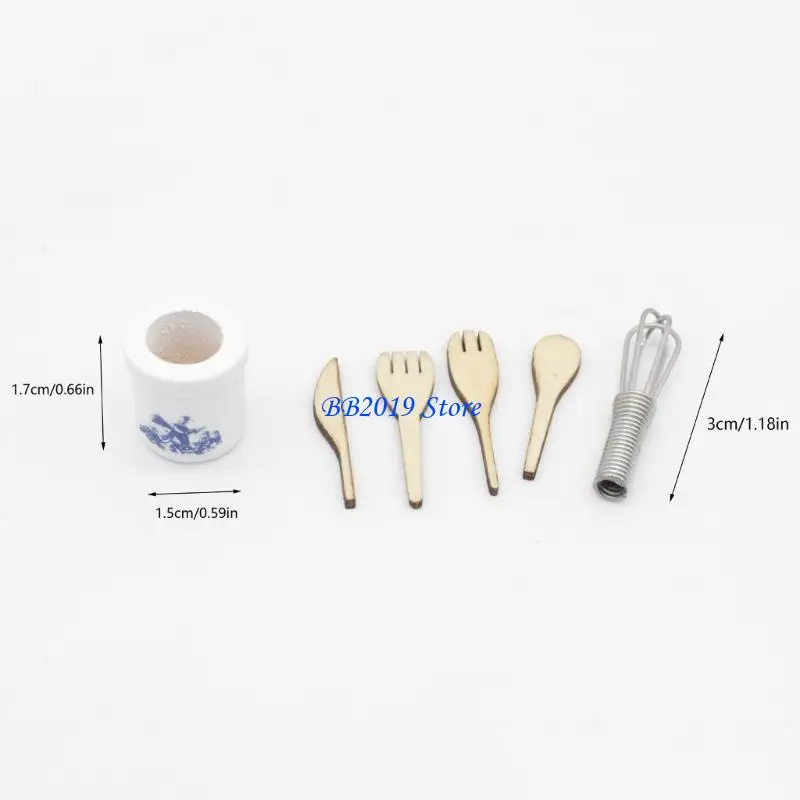 Q0KB MultiFunctional Dollhouses Kitchen Set Play And Display 1/12 Miniature