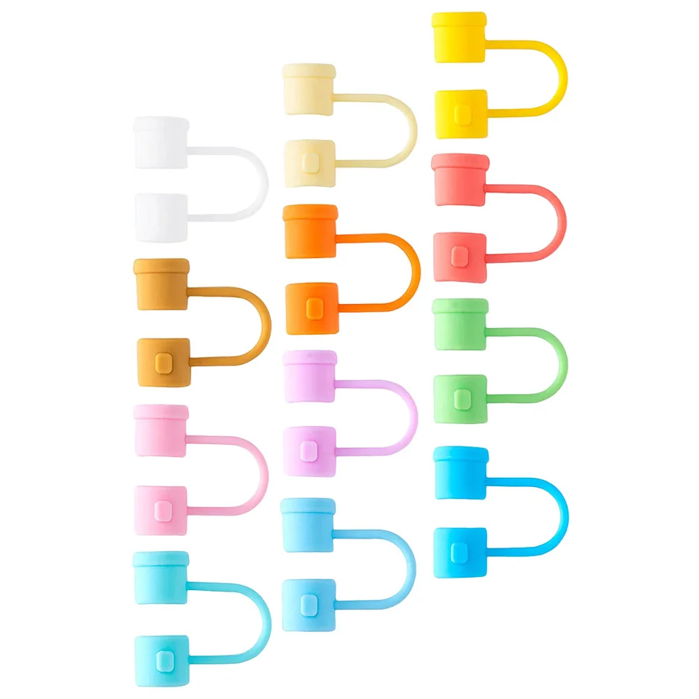 12 Pcs Silicone Straw Stopper Tip Protective Covers Drinking Caps Reusable Straws Toppers Shot