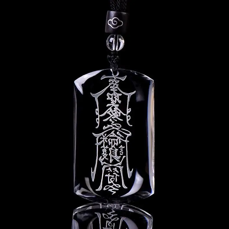 Safe Lucky Wuthing Brand Pendant Men's high quality Natural White Crystal Pendant Taoism Mr. Metaphysical Amulet Necklace Chain