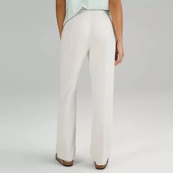 Luchtlaagbroek met hoge taille voor dames, zacht en ademend, rechte pijpen, wijde pijpen, yoga, fitness, vrije tijd