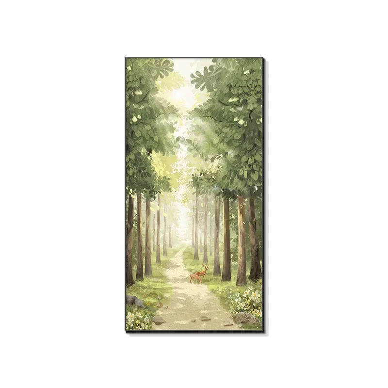 

Elk, decorative painting, vertical, aisle, hanging painting, corridor, end, mural, cream wind