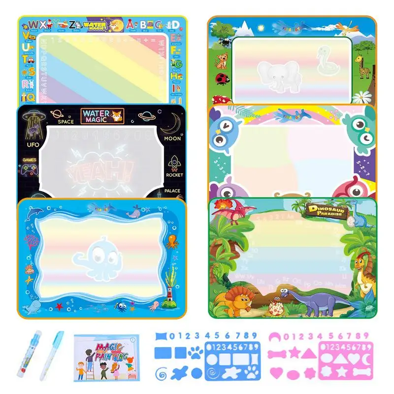 

Water Coloring Mat Aqua Water Doodle Mat Dust-Free 80x60cm Drawing Doodling Mat Large Educational Toys Birthday Christmas Gifts