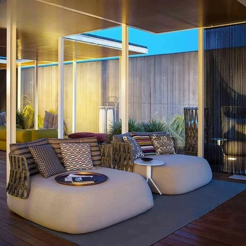 Outdoor creative rattan sofa model room designer hotel B & B balcony outdoor outdoor leisure rattan chair