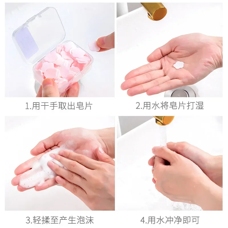 Disposable Petal Soaps Flakes Portable Skin Friendly Fresh Hand Washing Toilet Soap Slice Household for Girls/travel