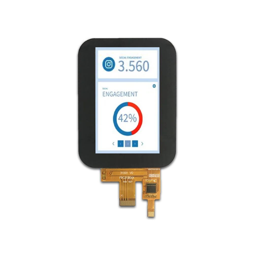 3.1 polegadas 480x800 touch MIPI I2C LCD TFT de alta transmitância com ampla faixa de temperatura e PCAP Touch para eletrônicos de consumo