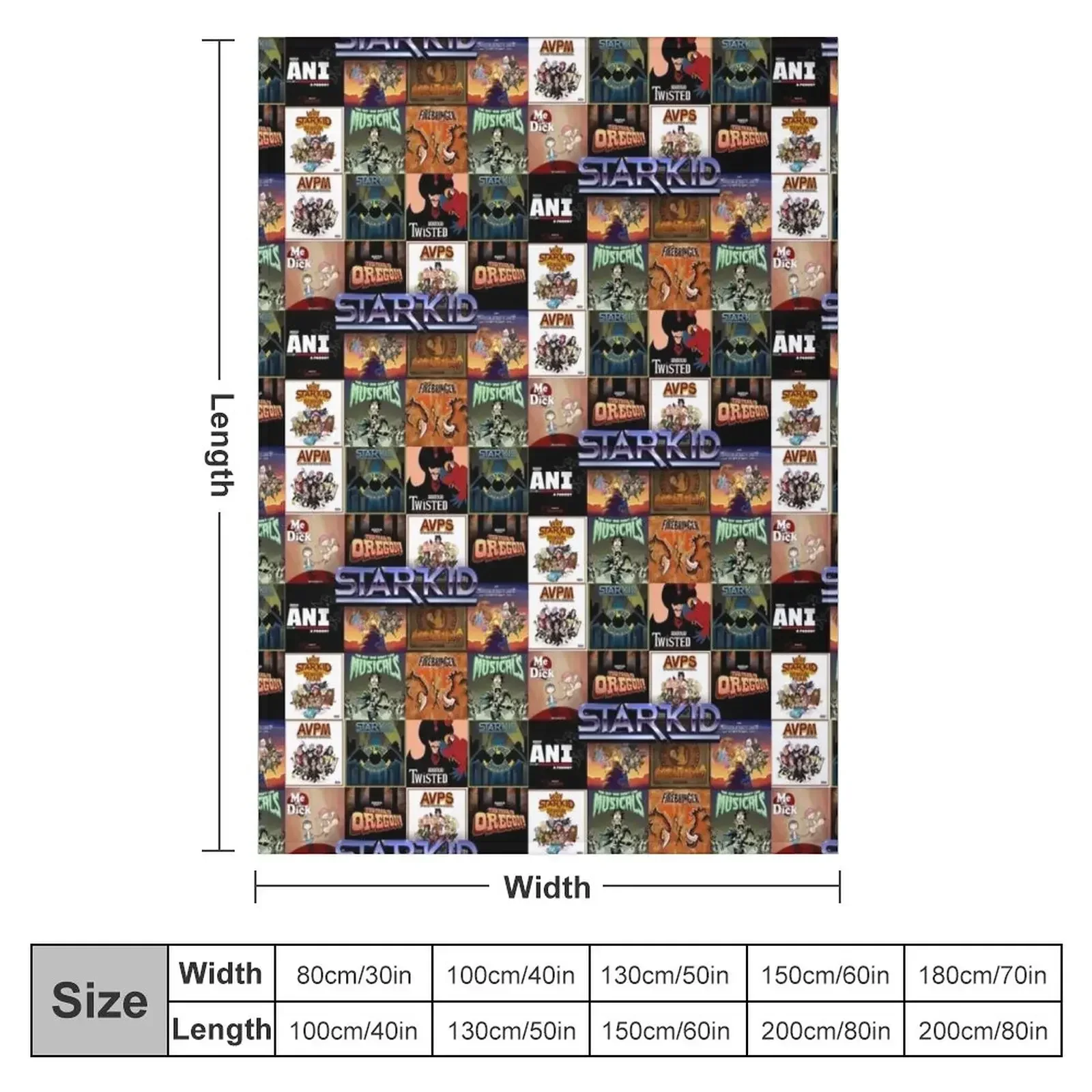 Starkid collage Throw Blanket Multi-Purpose Hairy warm winter Blankets