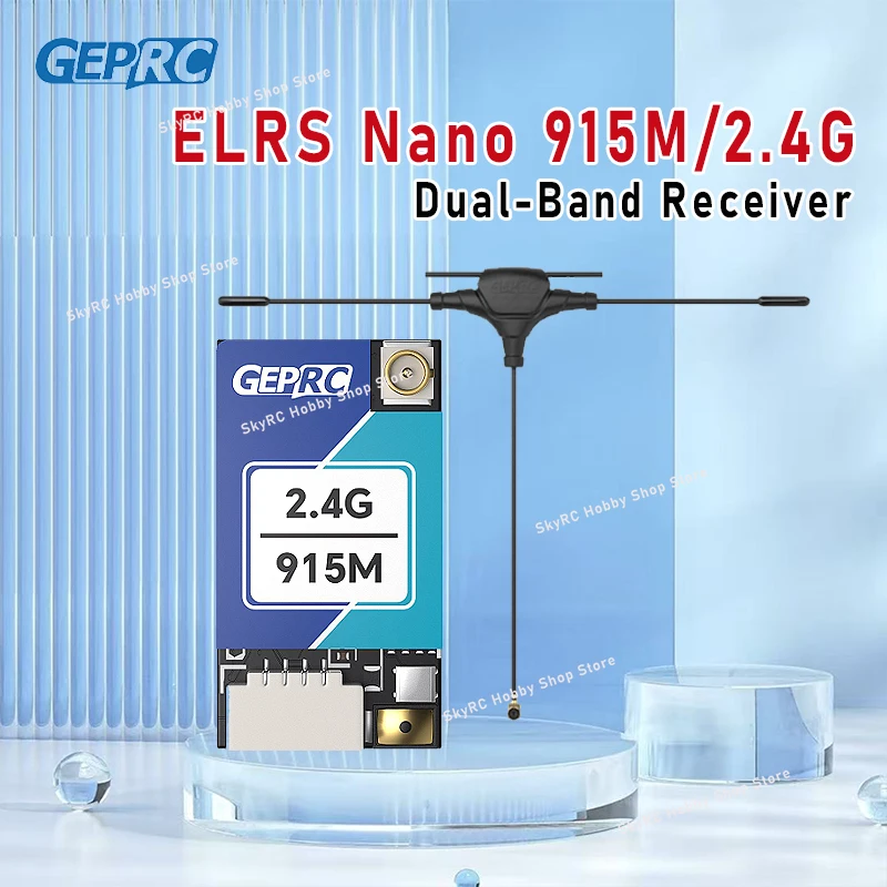 

GEPRC ELRS Nano 915M/2.4G Dual-Band Receiver - WiFi ESP32-C3 LR1121 Chip for FPV Longrange RC DIY Parts