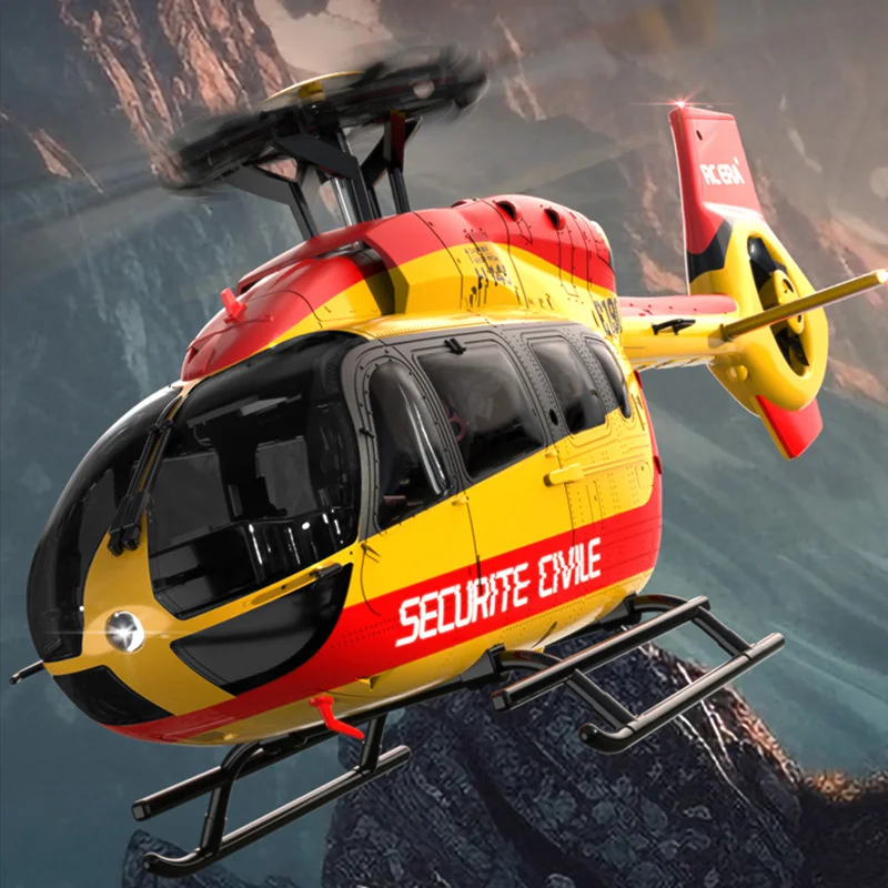 Hélicoptère RC C190 échelle 1:28 - H145 6CH - Moteurs Double Brushless - Stabilisation Gyroscope 6 Axes - Positionnement Optique - 33,5 Cm