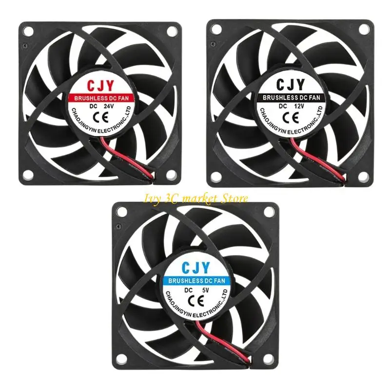 

D7YC 7015 Cooling Fan Low Noise Operating ABS Housing Energy Efficient 5/12/24V for Small Electronics Server Racks