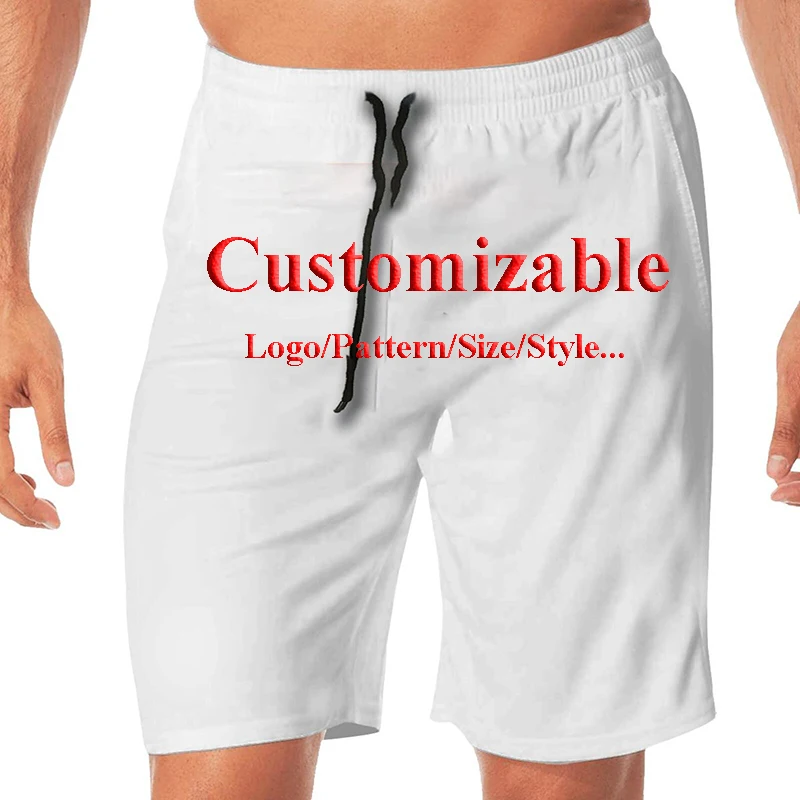 Customizable Men's Summer Shorts Casual Loose Beach Pants 3D Printing Breathable Micro-elastic Sport Swimming Surfing Beachwear