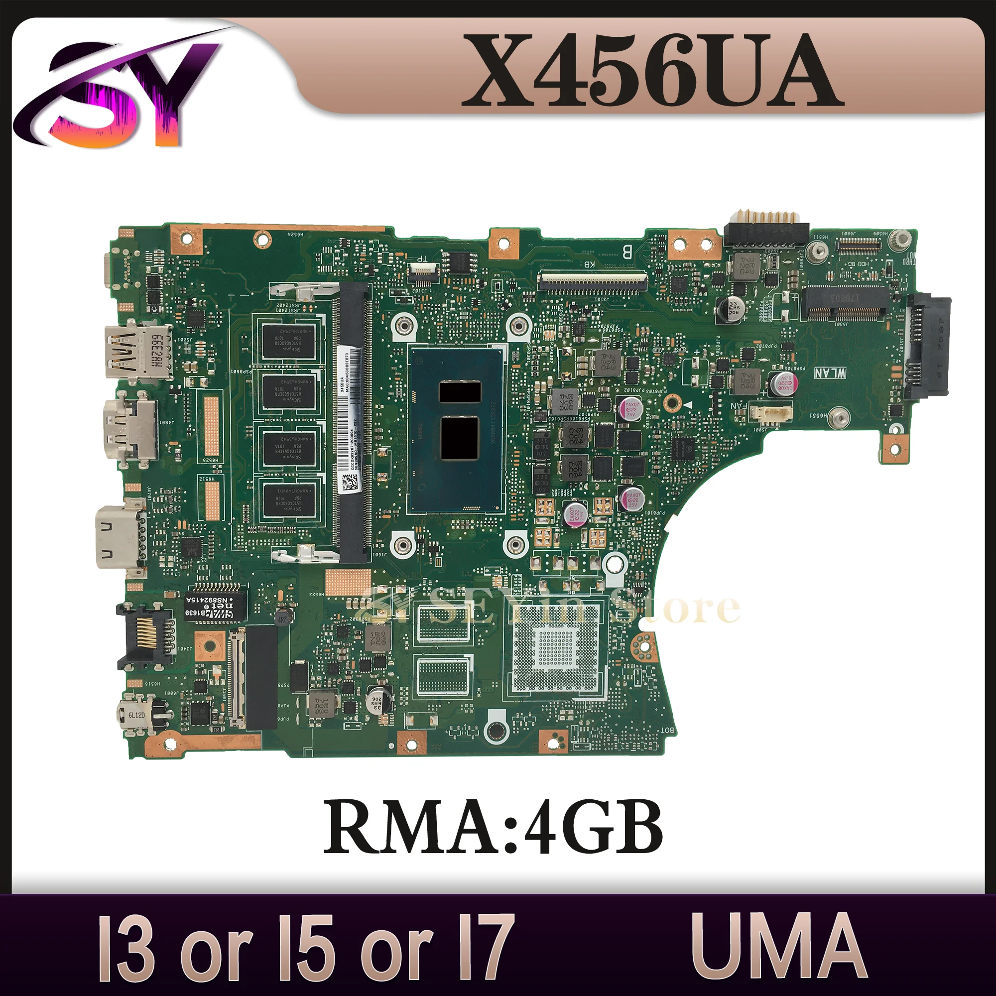 X456UVK X456UQ X456UJ A456U X456UB F456U X456UV X456 X456UA Laptop Motherboard X456UQK Mainboard I3 I5 I7 DDR3/DDR4 UMA/PM