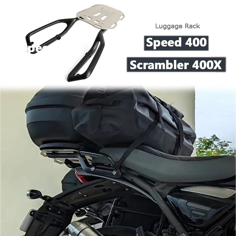 

For 2024 2025 Speed 400 & Scrambler 400X Speed400 Luggage Rack Rear Carrier Adventure Touring Cargo Rack Motorcycle Bag Bracket