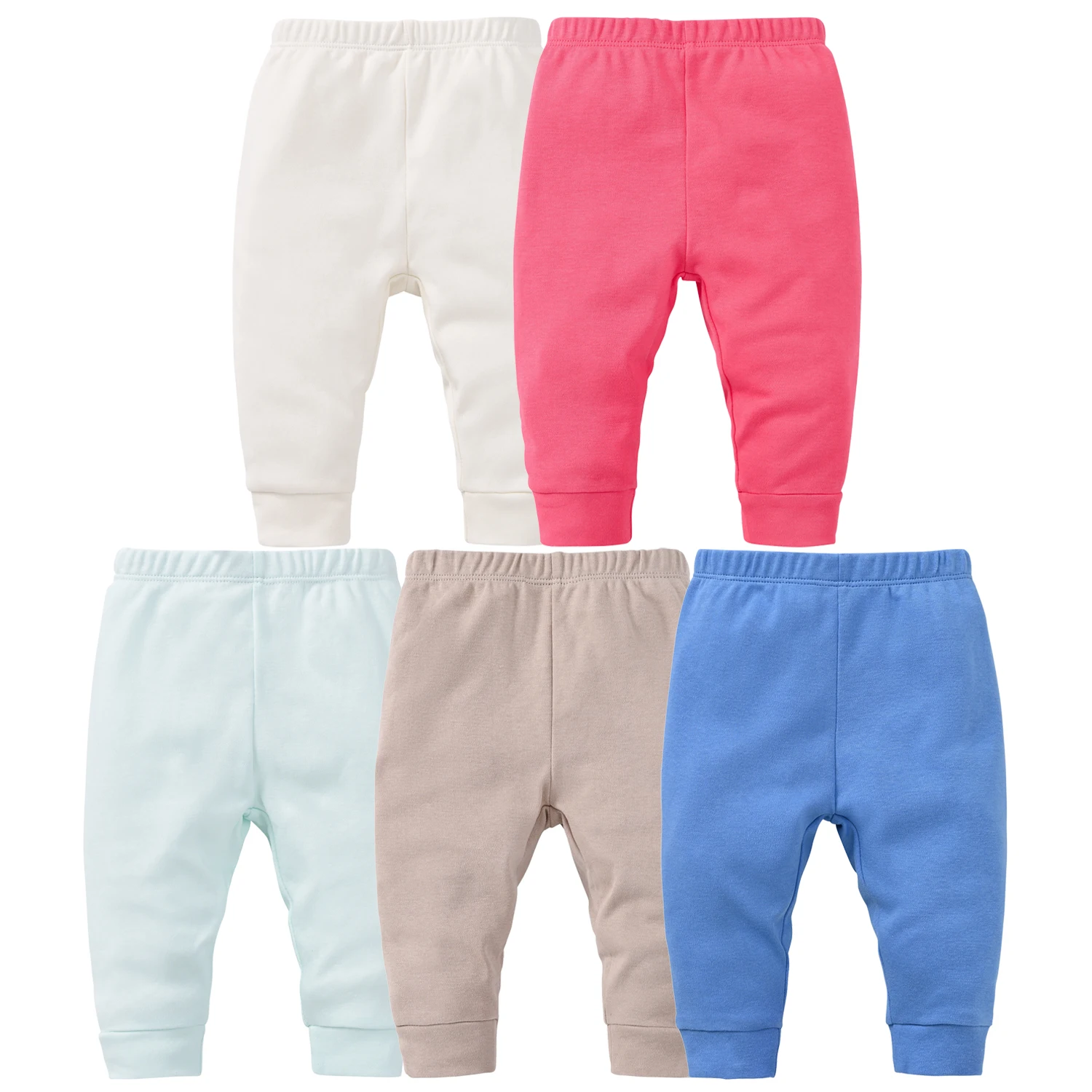 Baby Pants Cotton Leggings Infant Trousers Unisex Soft Elastic Waist Newborn Joggers Toddler Bottoms 0-24M Casual Solid Color