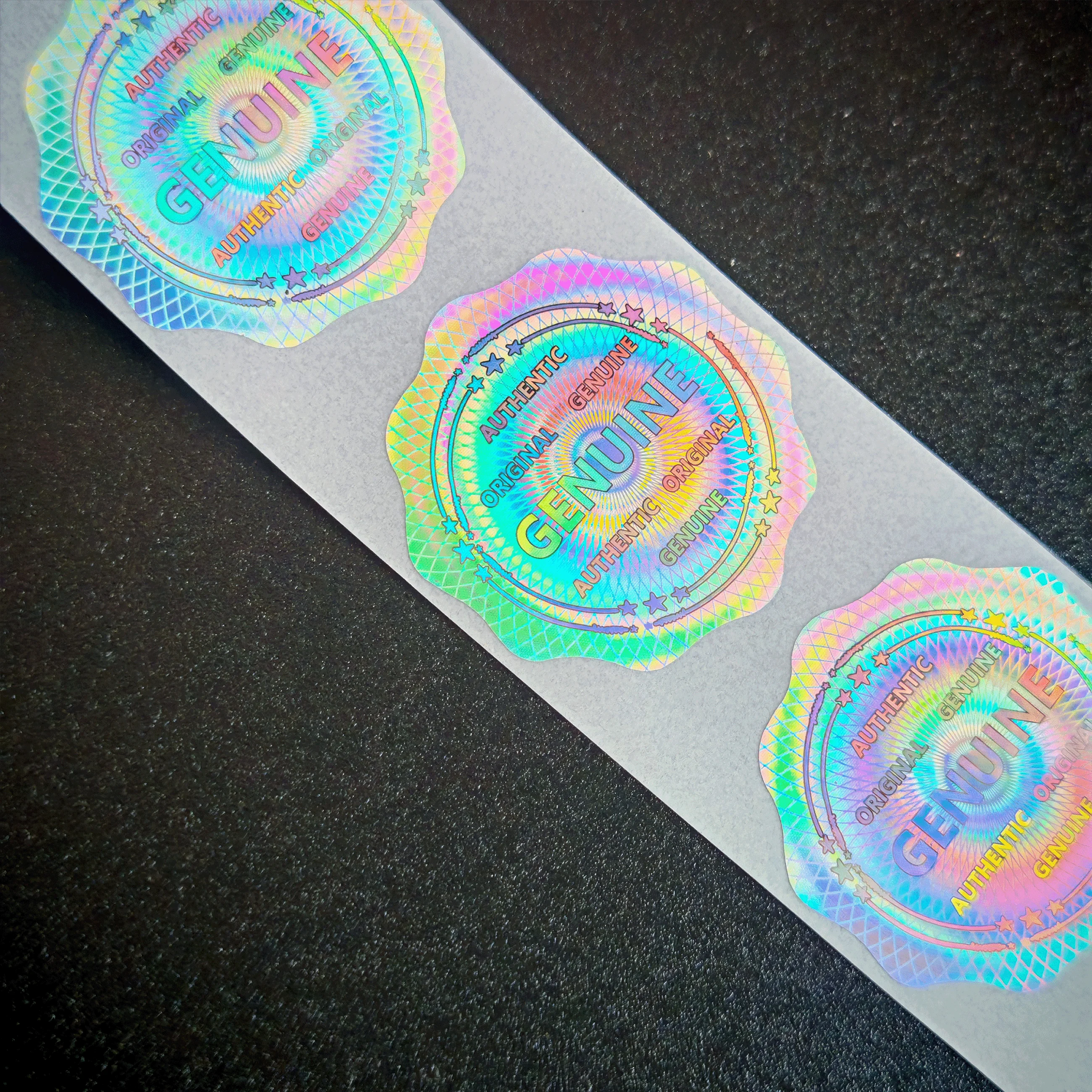 500 Adesivos Holográficos Genuínos Antiviolação, Etiquetas de Segurança Holográficas a Laser, Adesivos de Selo de Garantia Original Vazia