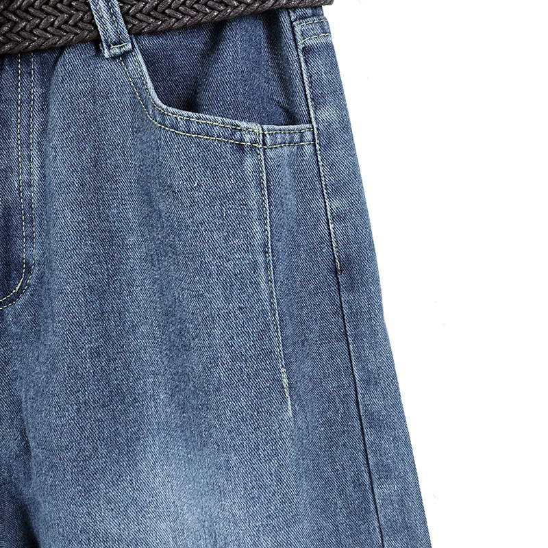 Capris شورت جينز فضفاض للنساء ملابس صيفية فضفاضة كورية Dongdaemun 2025 ملابس نسائية أزرق مقاس كبير سراويل الهانبوك قصيرة