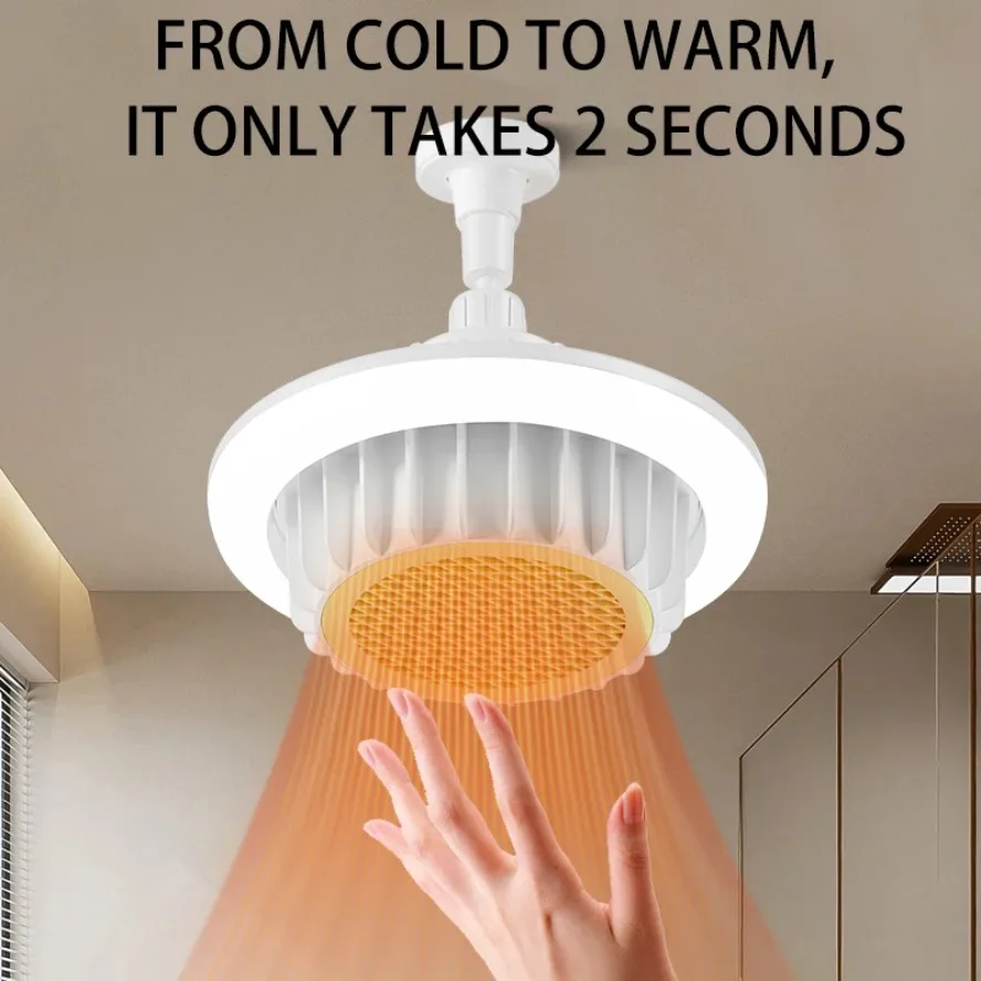 Whole House Heating 600W High-Power Warm Air Lamp Remote Control Dimming E27 Spiral Electric Heater Fan Light Ceiling Fan Light