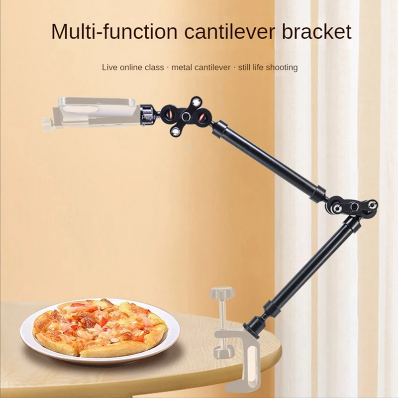 FULL-Universal Hand Stand All Metal Dual Section Extended Arm Monitor Multifunctional Lazy Man Stand Camera Accessories