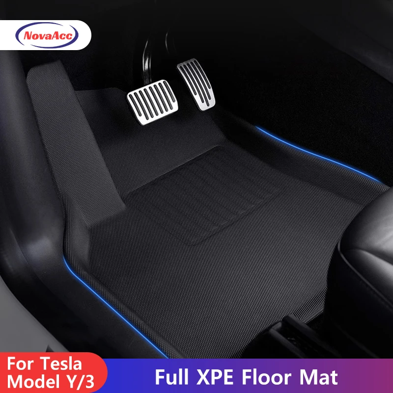 NovaAcc for Tesla Floor mats 5 Seaters Model Y 3 Left Rudder Four Seasons Floor Liner All Weather Trunk Mats Car Accessories