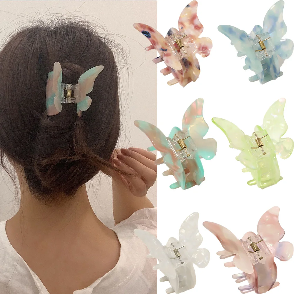 New Acetic Acid Butterfly Small Hair Claw For Women Girls Fashion Hair Crab Clips For Hair Clamps Hair Accessories