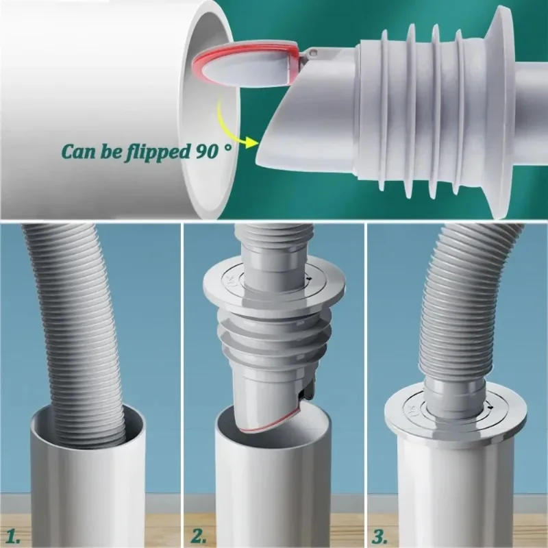 Bathroom Sewer Seal Ring Anti-odor Leak-Proof Kitchen Sink Sewer Pipe Plug Washing Machine Floor Drain Connector Stopper