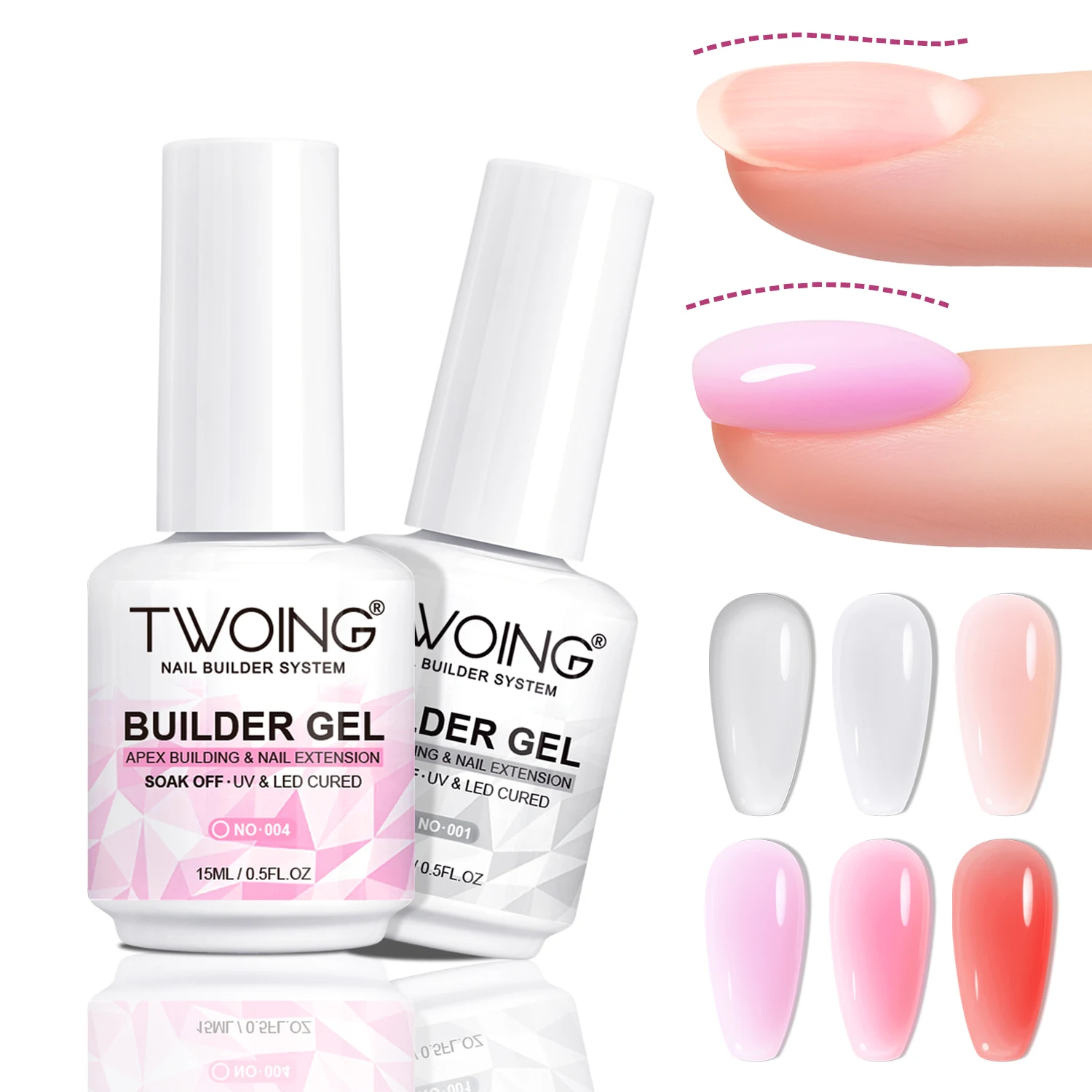 TWOING 15ml constructor de Gel de uñas blanco desnudo rosa Gel de extensión de uñas multifuncional esmalte de uñas en Gel Soak Off UV para salón DIY