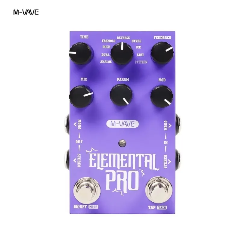 pedale-d'effet-de-delai-stereo-elemental-pro-9-modes-de-delai-analogique-retro-ice-lofi-tap-mash-hold-pong-stereo-double-alimentation-usb-dc-9v