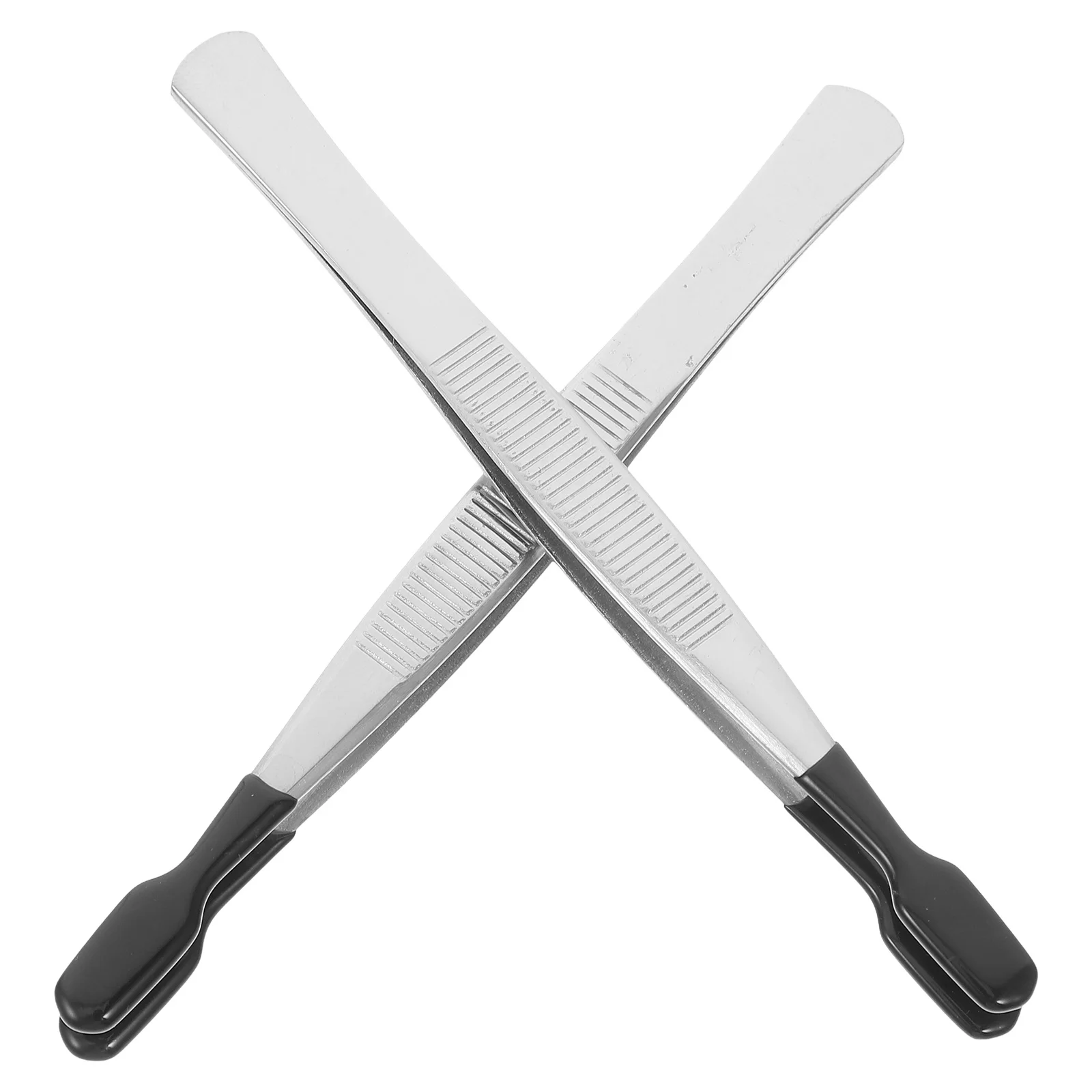 

2Pcs Tweezers with Silicone Tips Stainless Steel Fine Tip for False Eyelashes Stamps Collecting Craft Hobby Lab Use