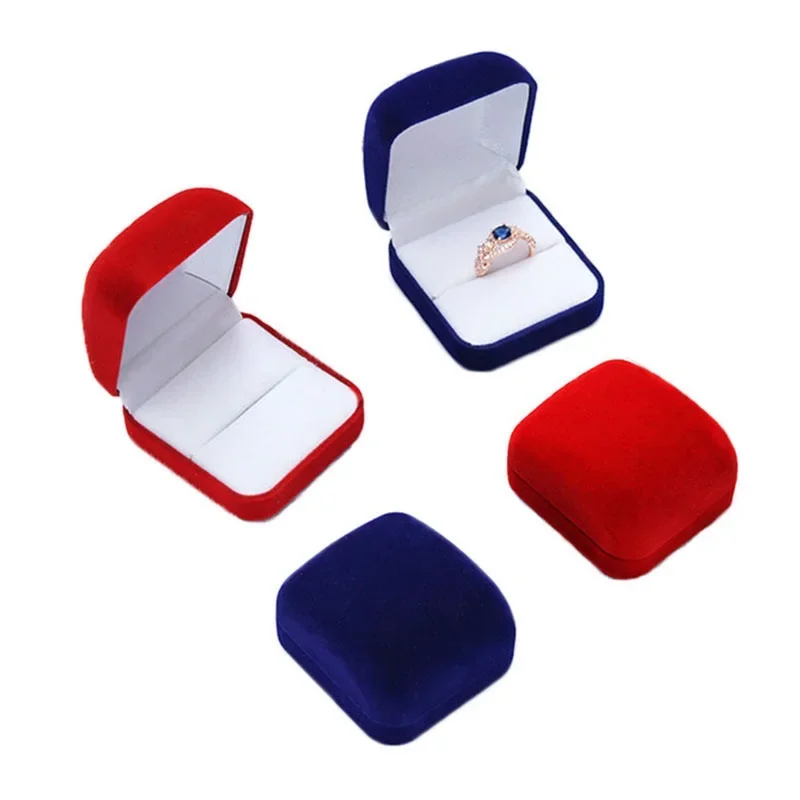 Flocked Cloth Earrings Ring Box Store Counter Jewelry Display Holder Wedding Proposal Ring Box Gift Packaging Box