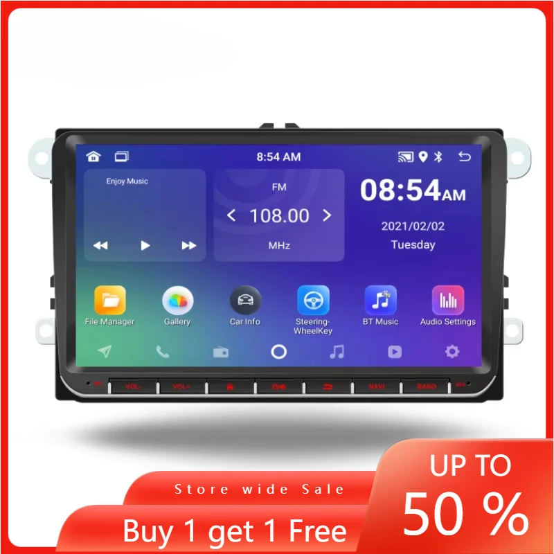 New 9093-AHD Series IPS Android13 Smart Wireless CarPlay 1 +32GB 12v Car Media Player ASP GPS WIFI HAD Camera for VW/PASSAT/GO