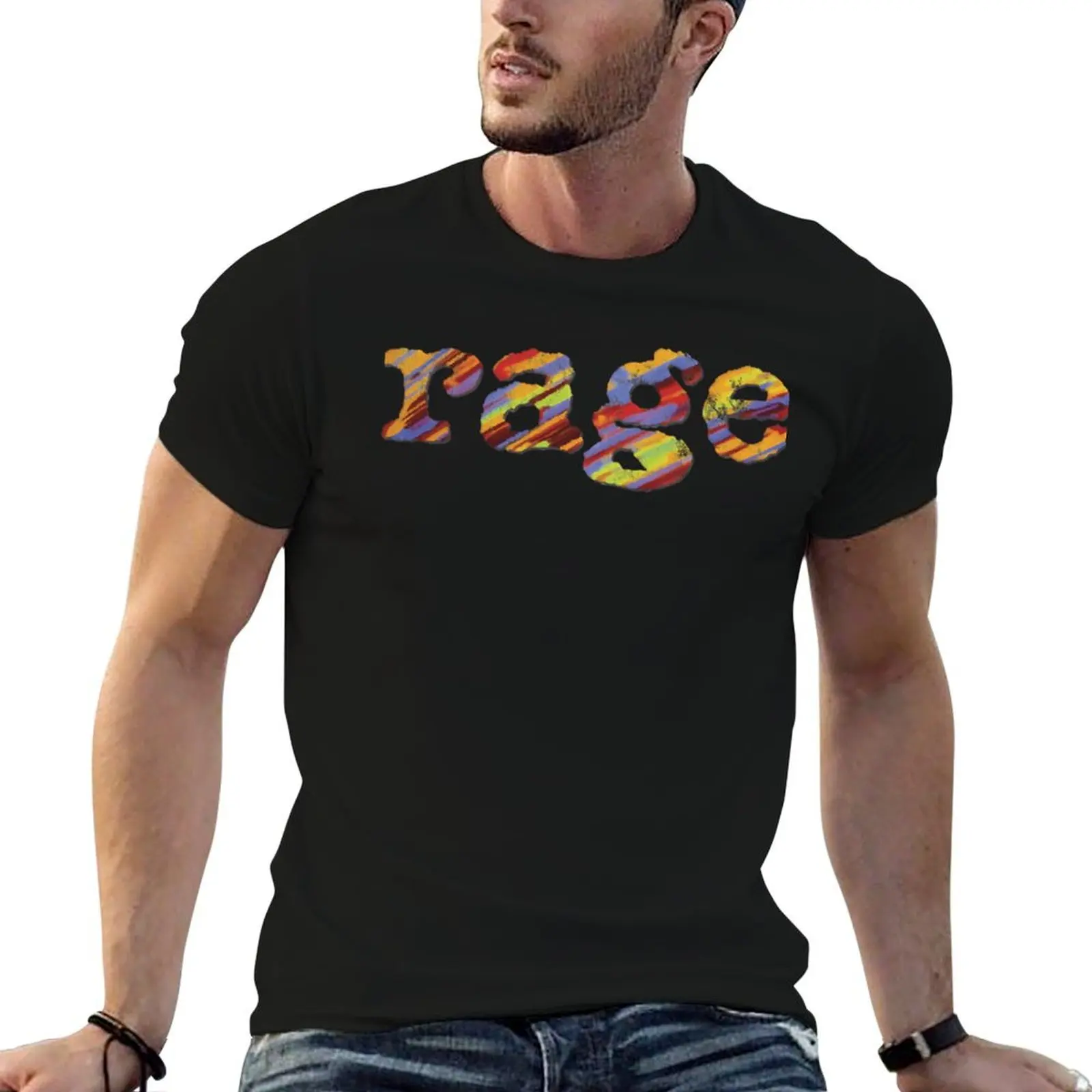 Rage Vintage Worn Look T-Shirt g man t shirts for men man t shirt heavy cotton T-Shirt