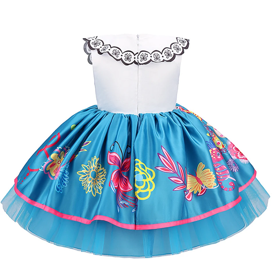 Baby Princess Costume Encanto Mirabel Dress Girls Fancy Halloween Christmas Birthday Party Gown LED Light TUTU Mesh Outfits
