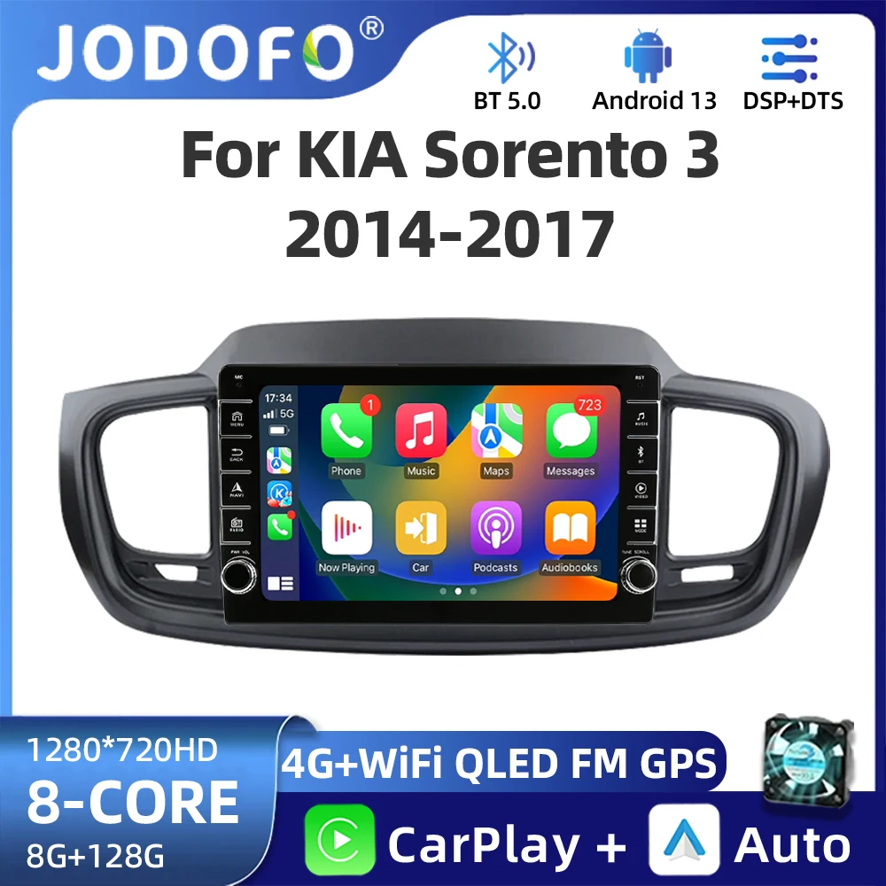 

2 Din Android 13 Car Radio For Kia Sorento 3 2014 - 2017 Multimedia Player Stereo Video GPS Navigation WIFI+4G Carplay Head Unit