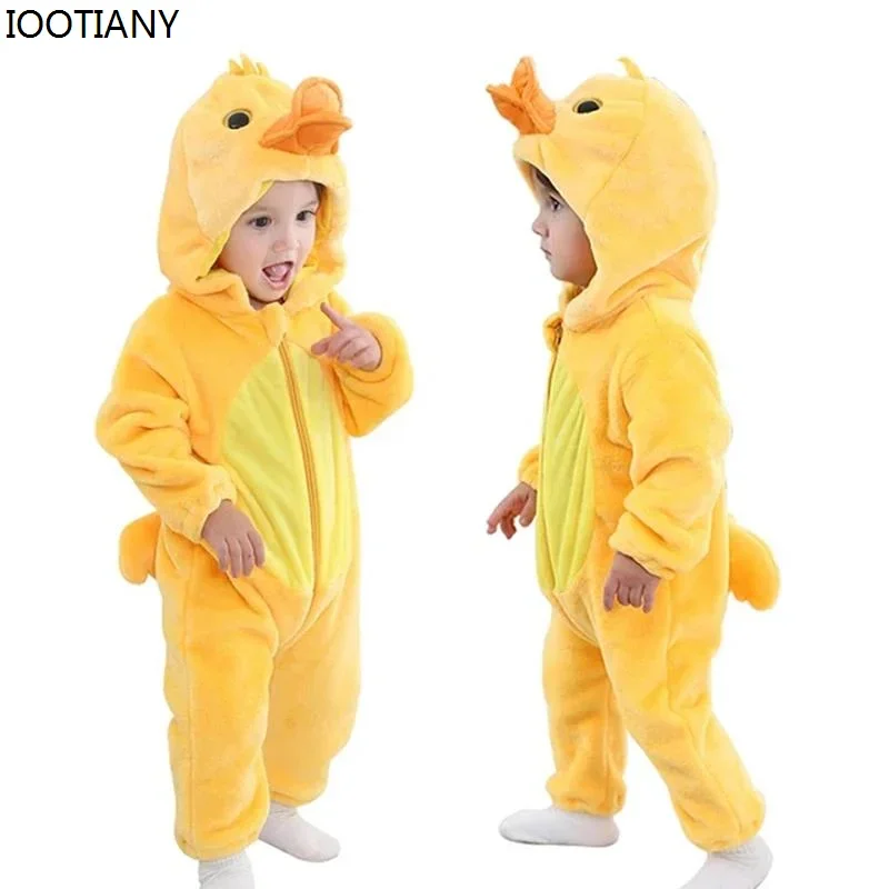 Косплей Хэллоуин мультфильм животных ролевой костюм детский костюм желтой утки детский милый фланелевой комбинезон карнавальная вечеринка Ma
