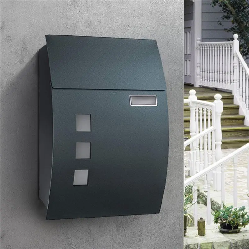 AS63-Wall Mounted Post Box Waterproof Mailbox For Outside Secure Letter Box For Home Letter Box Wall Mounted Postbox