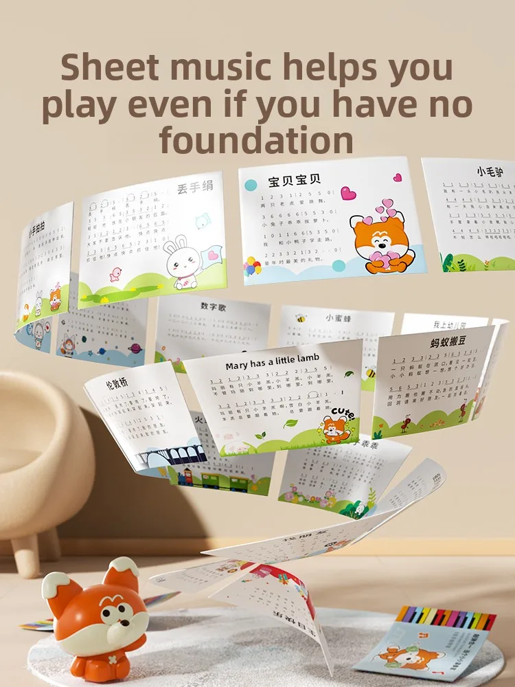 Pianoforte a percussione a otto toni Giocattolo per bambini Pianoforte educativo in legno Pianoforte a percussione a mano per bambini Strumento musicale 2 in 1