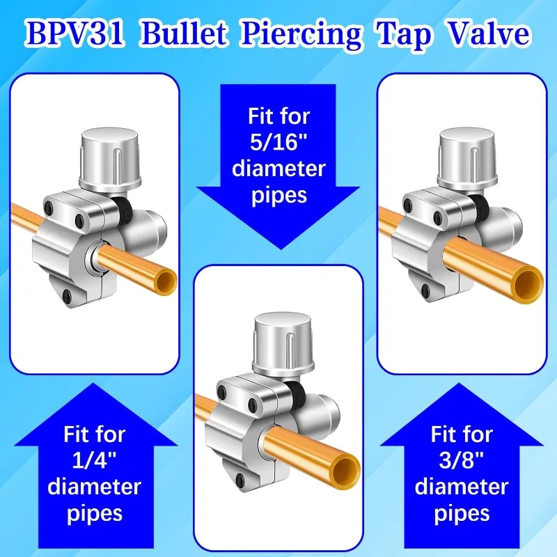 Cartridge Piercing Valve BPV-31 Refrigerator Puncture Valve Line Tap Valve For HVAC Air Conditioner Line Tap Faucet Valve