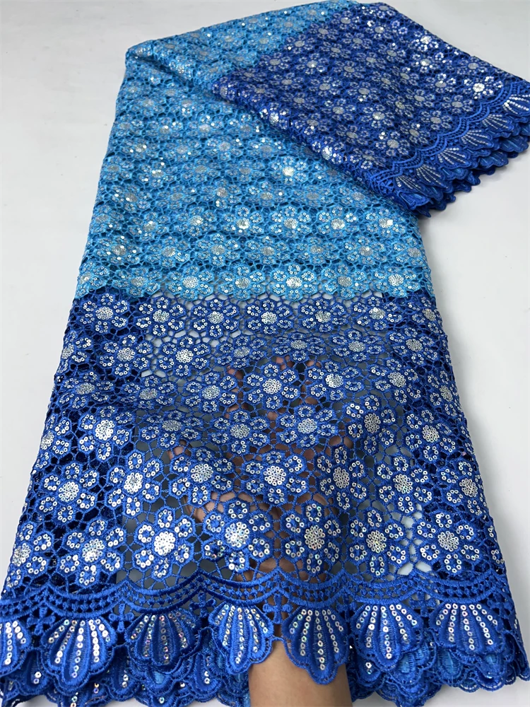 

Kalume African Two Color Water Soluble Guipure Lace Fabric 2024 High Quality Nigerian French Cord Lace Fabric For Wedding F3671