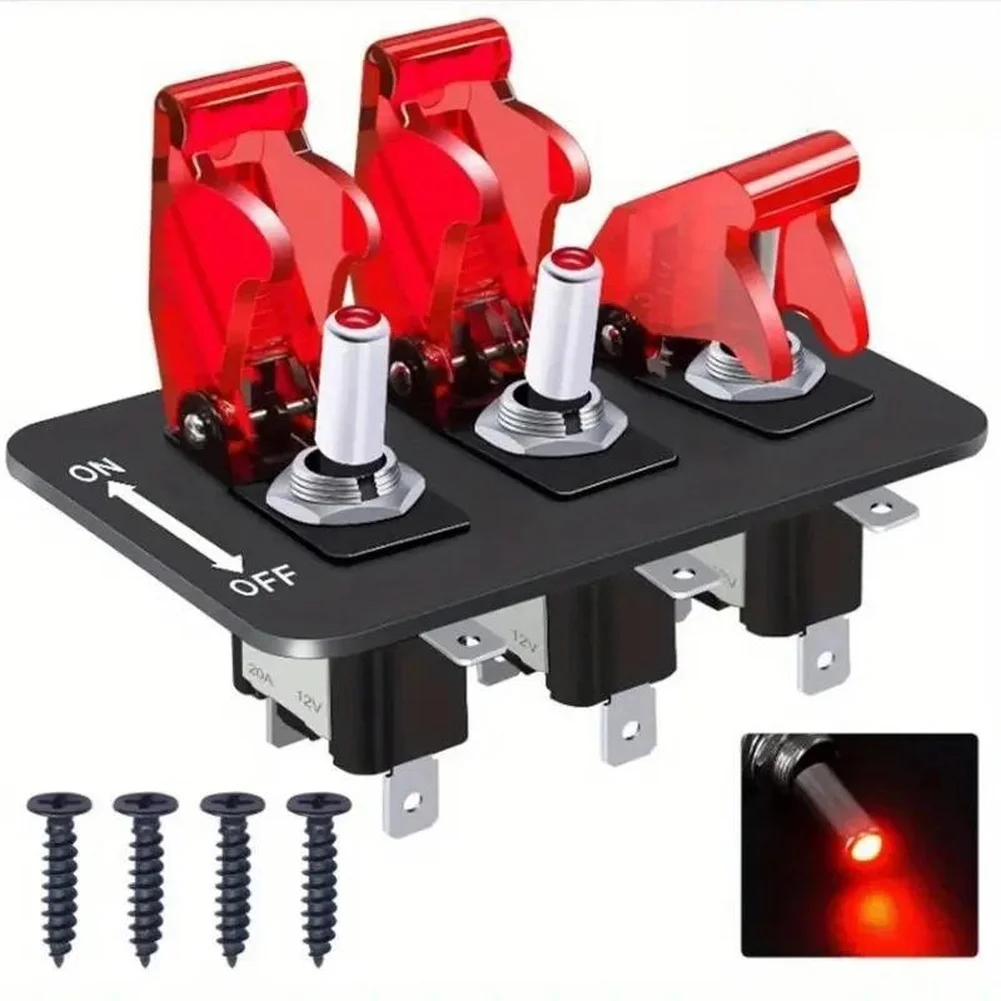 Automotive Switch 20A Power Start Switch 9.9*6.6*3.05cm Indicator Light 12V Power Control 200,000 Electrical Cycles