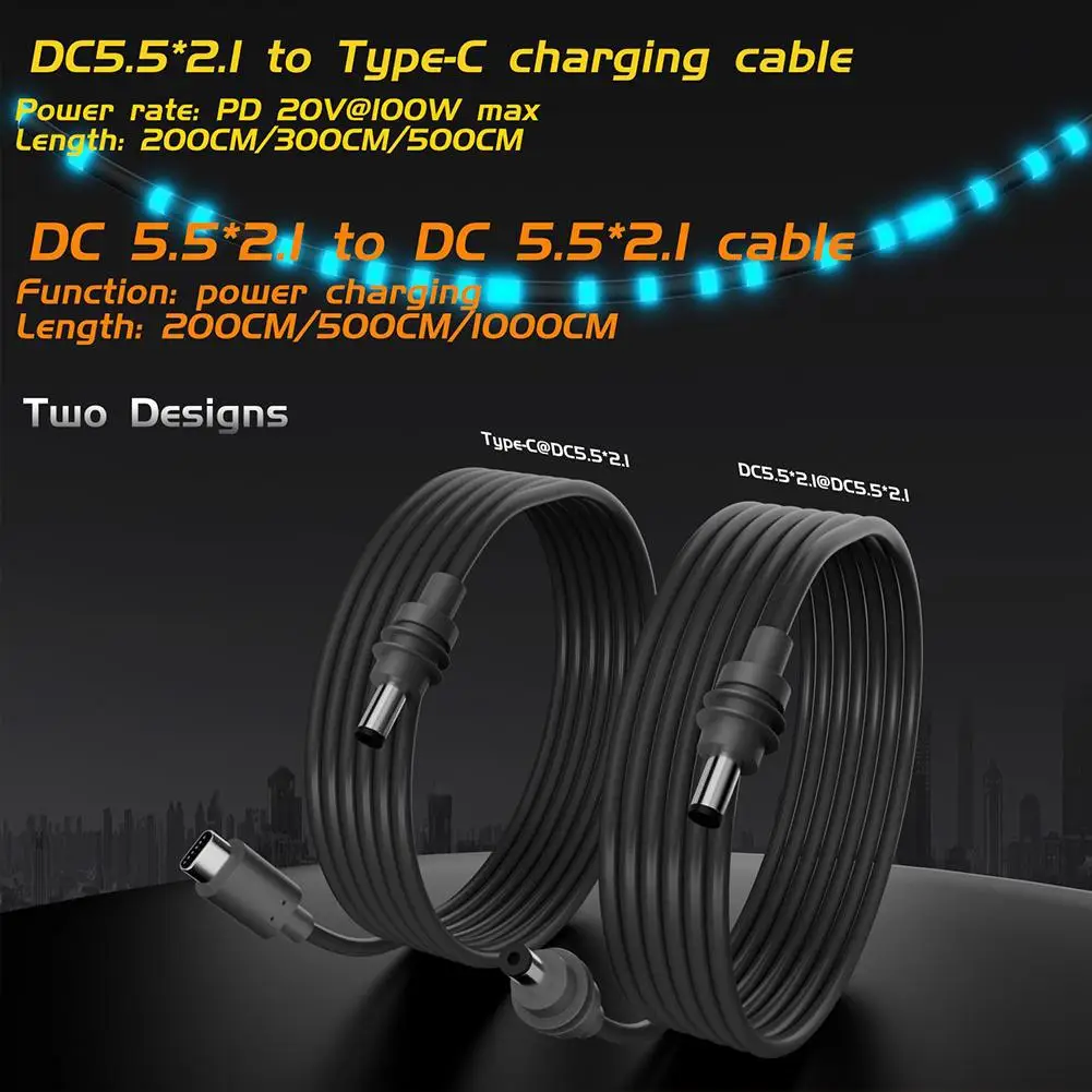 C To DC For Starlink MINI Power Charging Cable Outdoor Waterproof DC Power Charging Cable