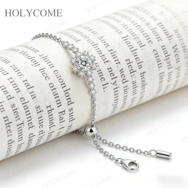 

Hip-Hop Moissanite Tennis Bracelet 925 Sterling Silver GRA Certified Round VVS1 Fine Jewelry for Women Party Gifts