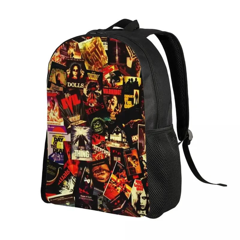 Customized Horror Movies Collage Backpack Men Women College School Student Bookbag Fits 15 Inch Laptop Vintage Scary Film Bags