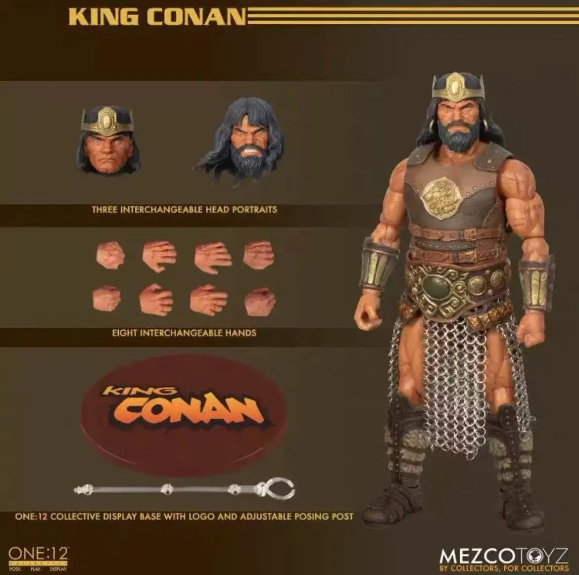 100% Original Mezco Toys 1/12 KING CONAN In Stock Anime Action Collection Figures Model Toys Figura PVC Gifts