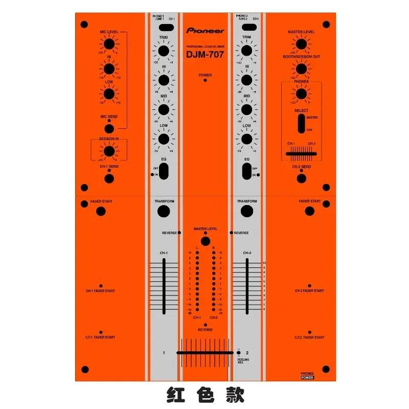 Pioneer DJM-707 Mixer Panel Film, Pioneer Colorful Sticker, Not An Iron Panel