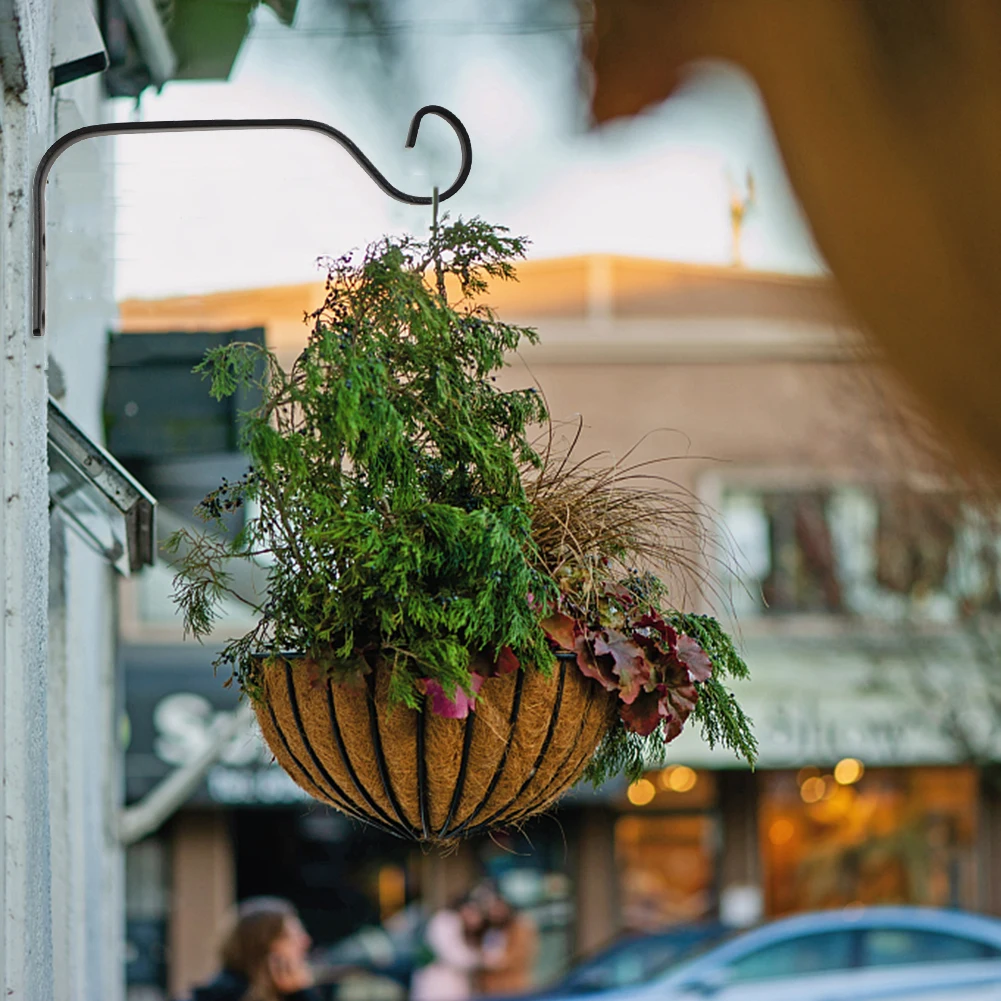 

Wall Plant Hanger Wall Mounted Flower Basket Holder Metal Hanging Basket Brackets S-Shape for Outdoor Indoor Yard Street