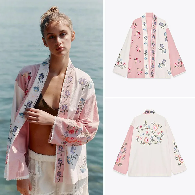 Nouveau femmes décontracté Faion coton brodé Long irt automne 2025 trajet Sle coupe ample régulière Sve longueur longue