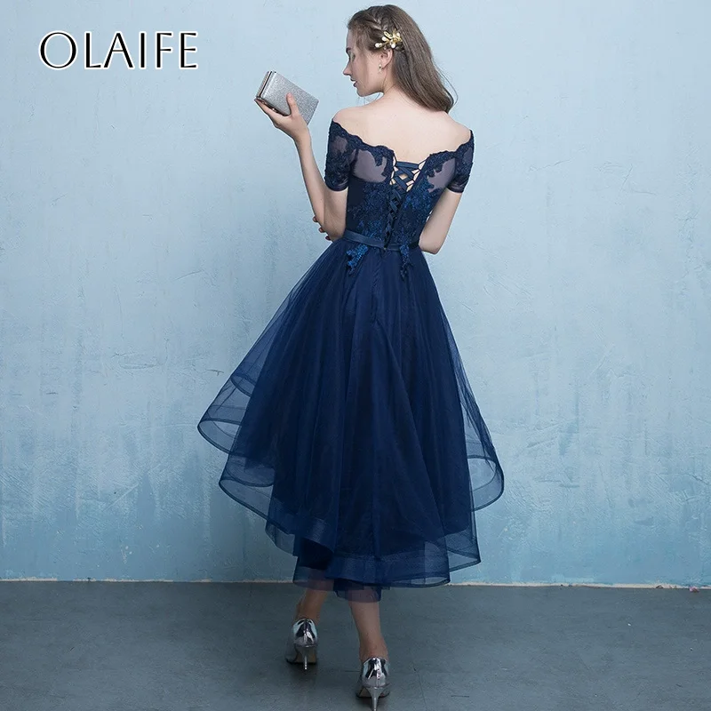 قبالة الكتف يزين فساتين العودة للوطن قصيرة الأكمام تول عالية منخفضة مطوي مخصصة شارون سعيد فساتين سه #5