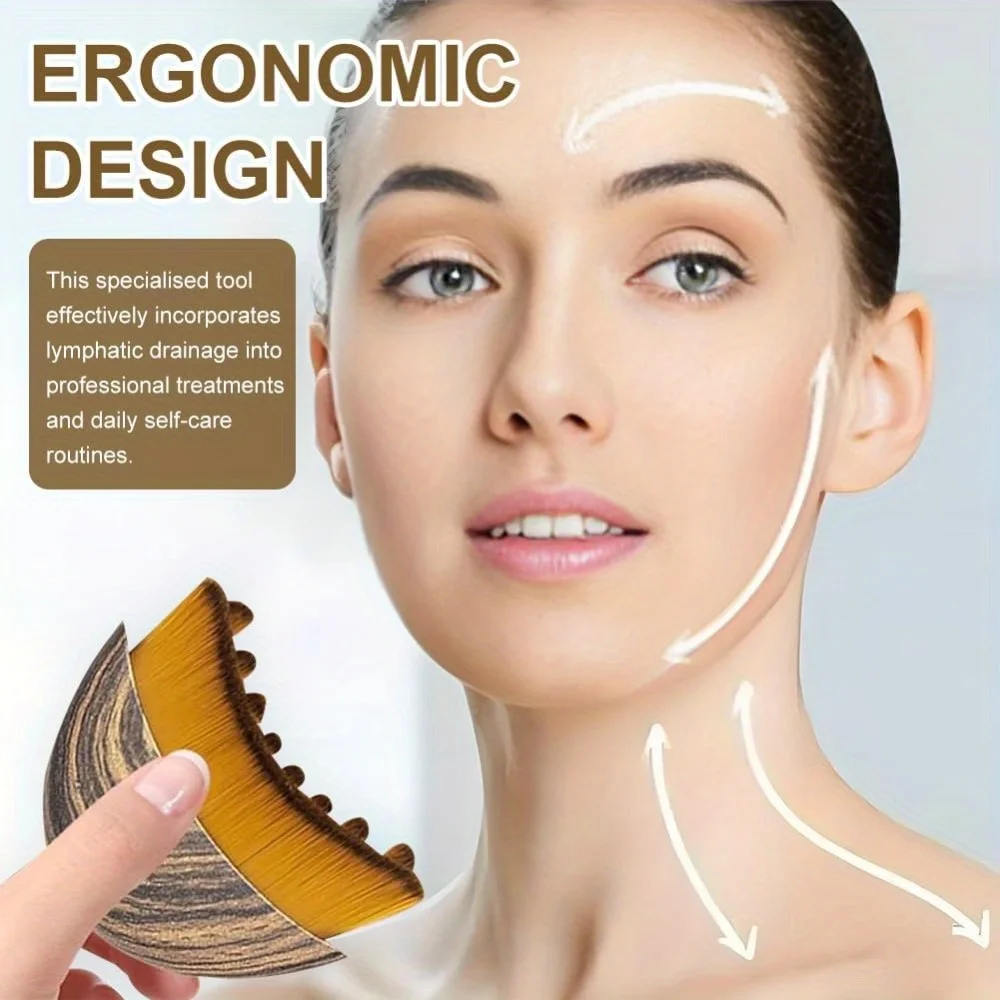 New Lymphatic Contour Face Brush,Dry Brushing Face Brush, Chin & Jawline Sculpting, Precisely and Relieve Fatigue (1PCS)