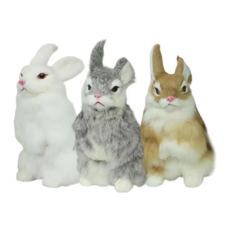 Vivid Appearance Soft Bunny Plush Stuffed Animal Soft And Comfortable Accompany Plush Toy Durable Easter Gift For Pet Lovers