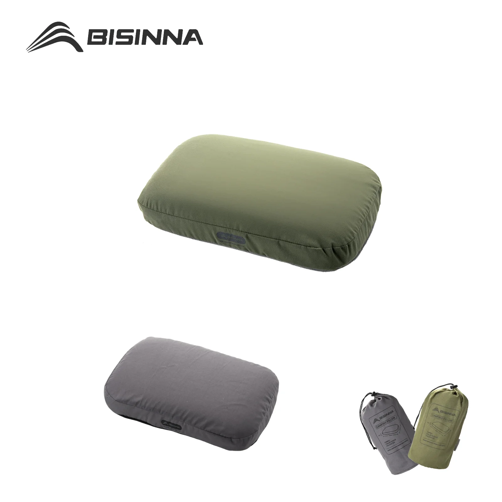 BISINNA 1pcs Memory Foam Pillow Portable Camping Cervical Pillow Pillowcase Detachable Nap Pillow Neck Support Travel Supplies